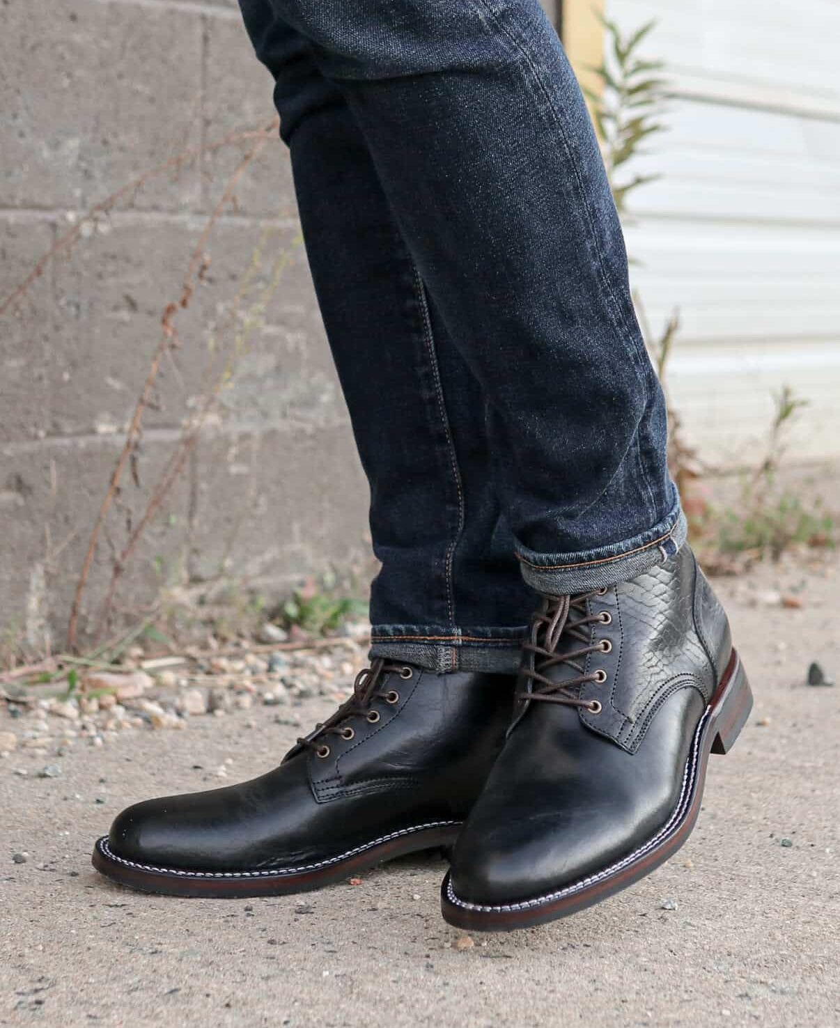 Lisbon Stitchdown - Black Rustic Horsebutt - Pre-Order