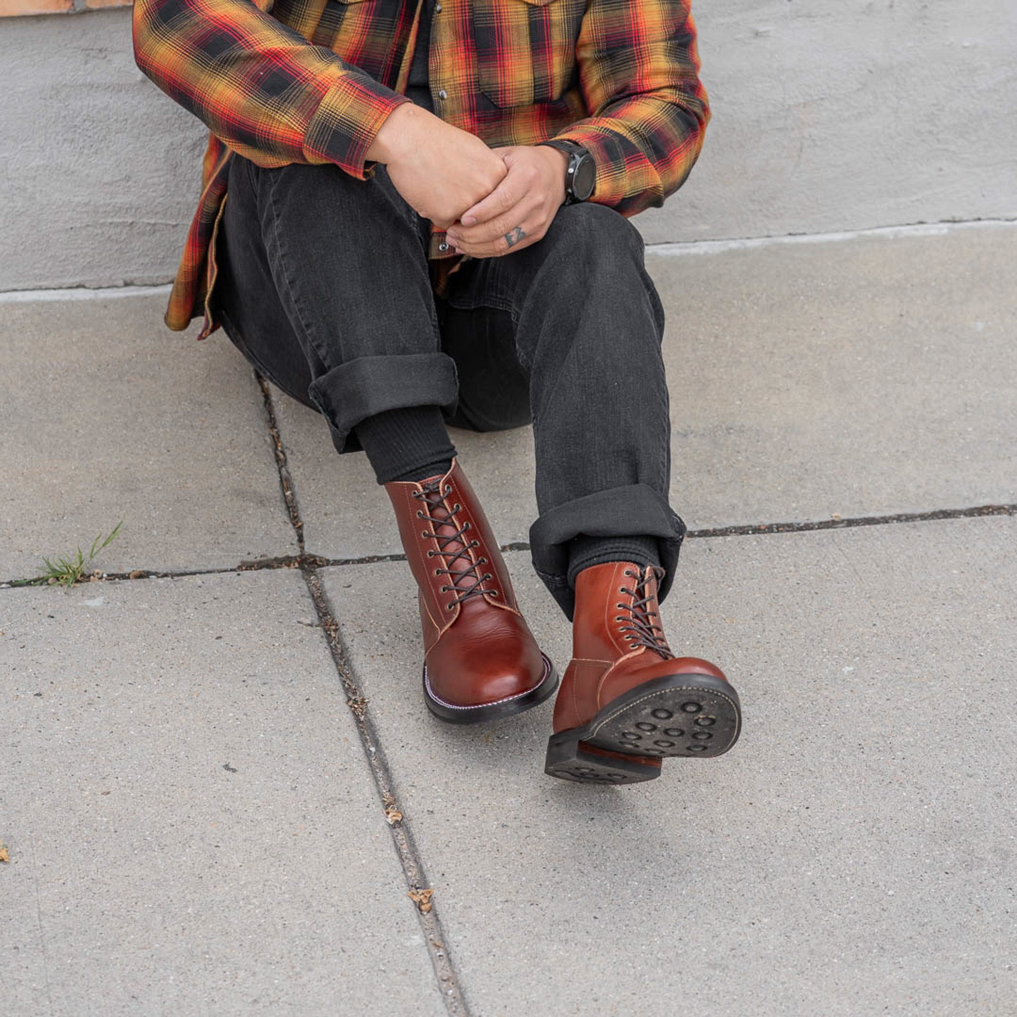 Modern M1917 Trench Boot in British Tan english bridle