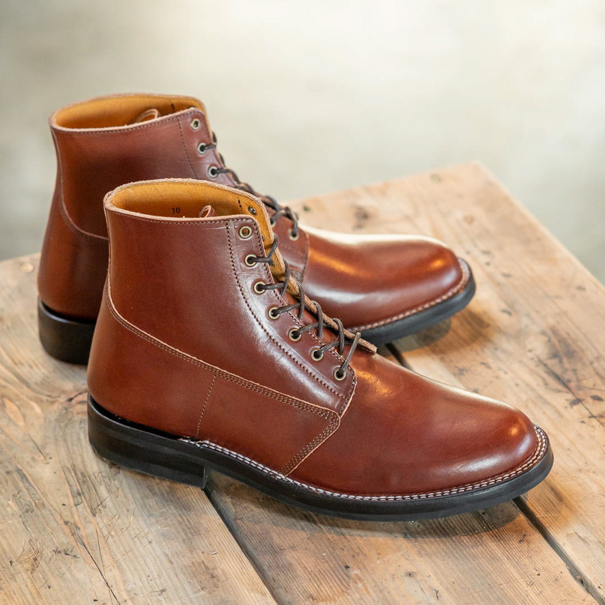 Modern M1917 Trench Boot in British Tan english bridle
