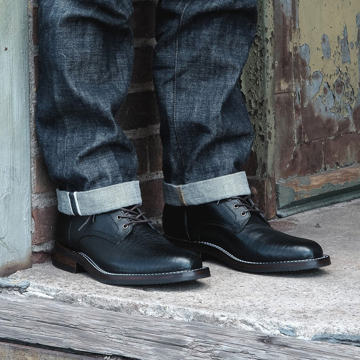 Lisbon Stitchdown - Black Rustic Horsebutt - Pre-Order