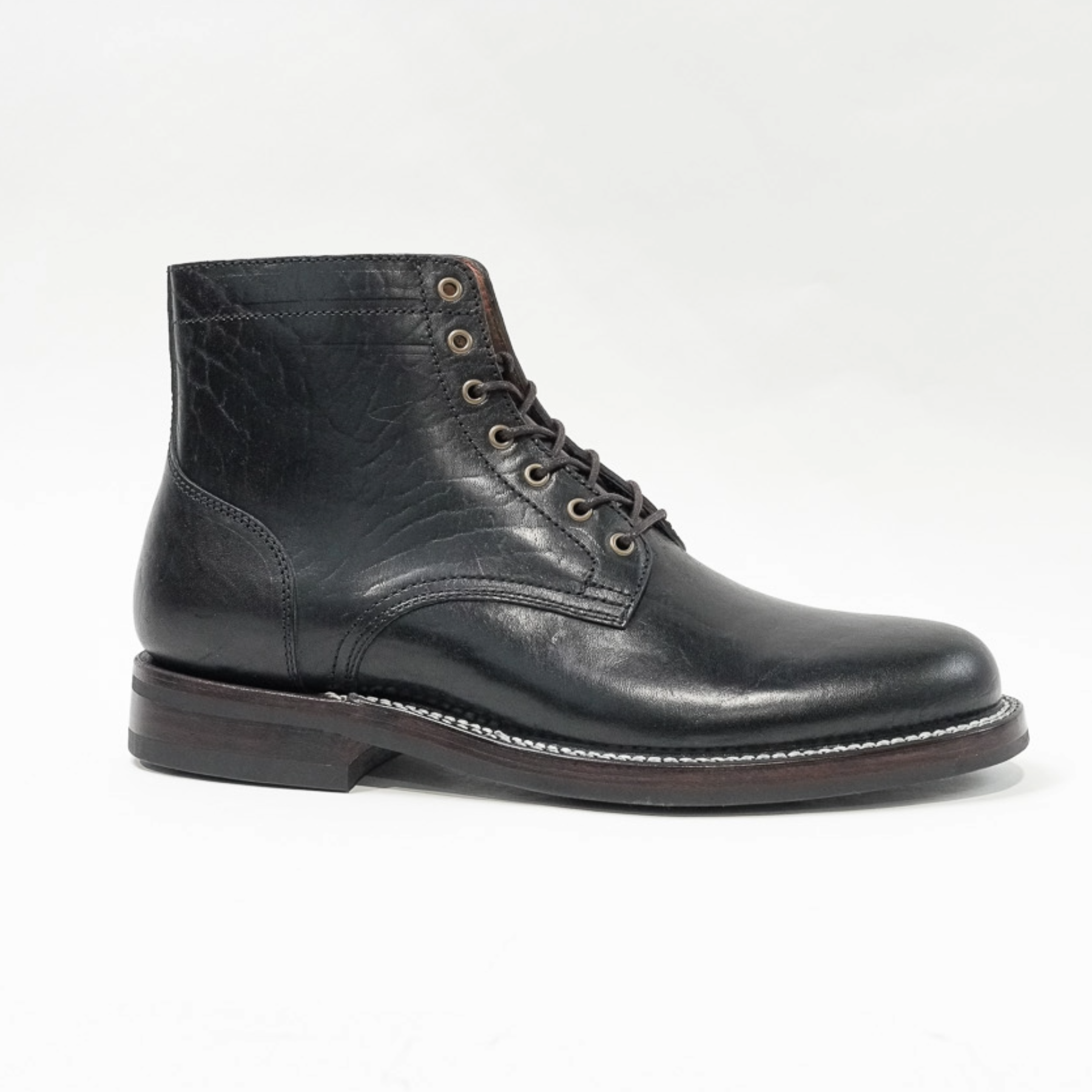 Lisbon Stitchdown - Black Rustic Horsebutt