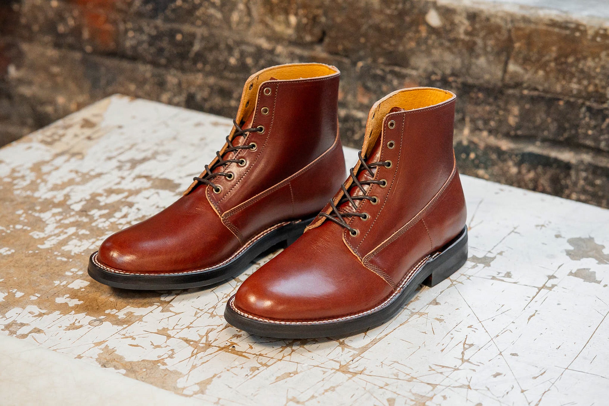 Modern M1917 Trench Boot in British Tan english bridle