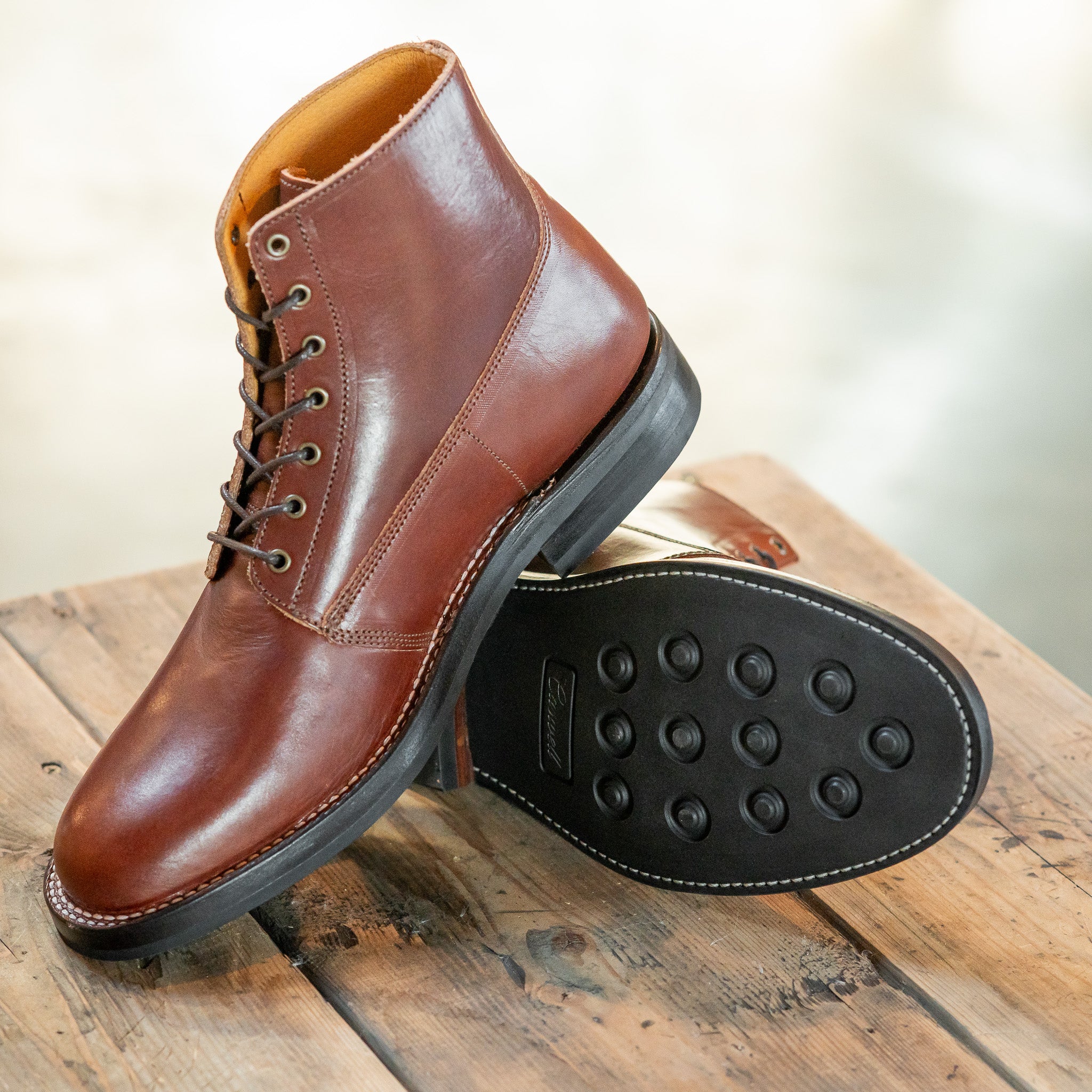 Modern M1917 Trench Boot in British Tan english bridle